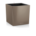 Кашпо Lechuza Cube Premium 40 Серо-коричневый блестящий Всё в одном