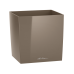 Кашпо Lechuza Cube Premium 40 Серо-коричневый блестящий