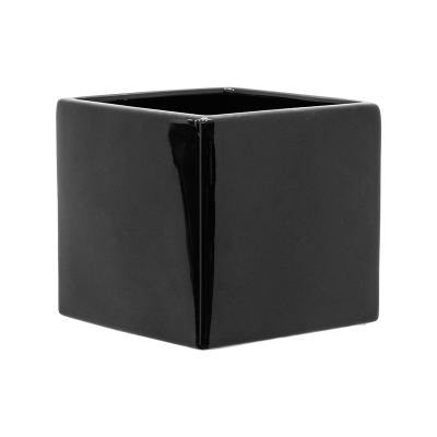 Кашпо керамическое Basic Square Shiny Black