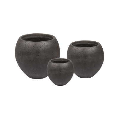 Кашпо керамическое Bundle Pot Black (set of 3)