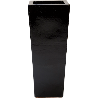 Кашпо керамическое Plain Kubis Black Shiny