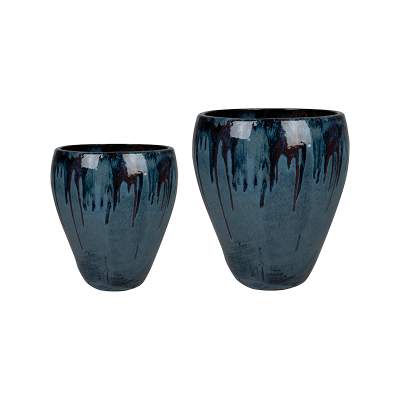 Кашпо керамическое Siya Vase Mystic Blue (set of 2)