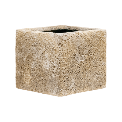 Кашпо керамическое Baq Lava Cube relic beige (glazed inside)