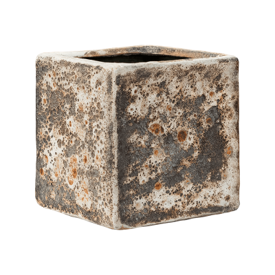 Кашпо керамическое Baq Lava Cube relic rust metal (glazed inside)