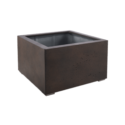 Кашпо Grigio Low Cube Rusty Iron-concrete