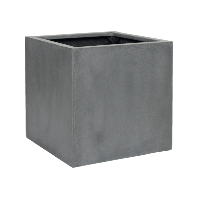 Кашпо Fiberstone Block grey M