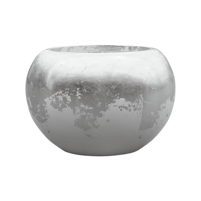 Кашпо Luxe Lite Glossy Globe white-silver