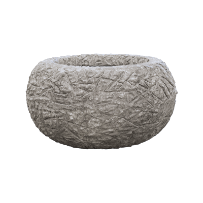 Кашпо Polystone Coated Kamelle Bowl Raw Grey