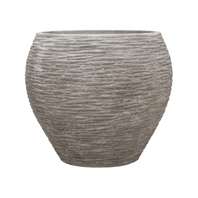 Кашпо Polystone Coated Ribbed Balloon Raw Grey