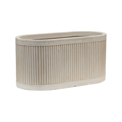 Кашпо Vertical Rib Oval Beige