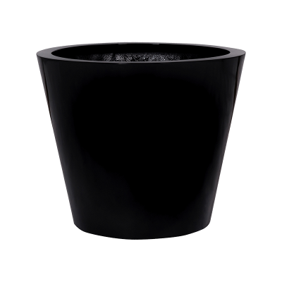 Кашпо Fiberstone Glossy black bucket S