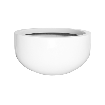 Кашпо Fiberstone Glossy white city bowl L