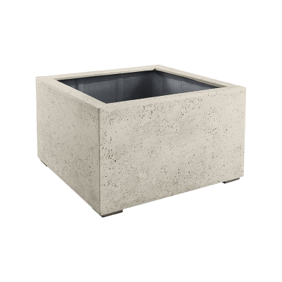Кашпо Grigio Low Cube Antique White-concrete