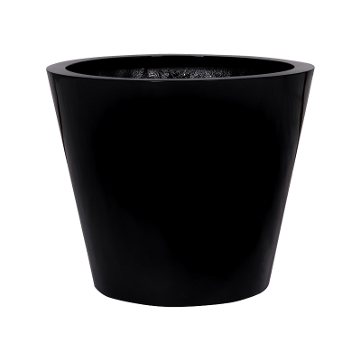 Кашпо Fiberstone Glossy black bucket M