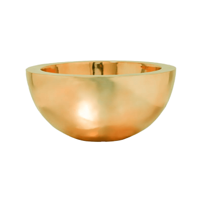 Кашпо Fiberstone Platinum glossy gold vic bowl L