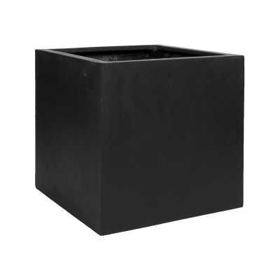 Кашпо Fiberstone Block black M