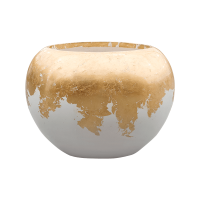 Кашпо Luxe Lite Glossy Globe white-gold