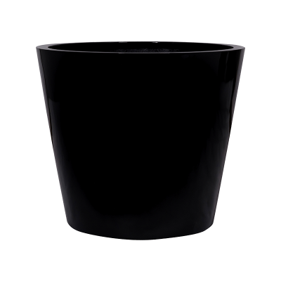 Кашпо Fiberstone Glossy black bucket L