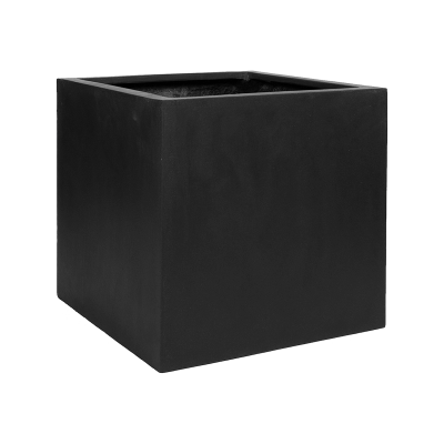 Кашпо Fiberstone Block black L