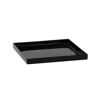 Кашпо Fiberstone Saucer Block Glossy Black 30