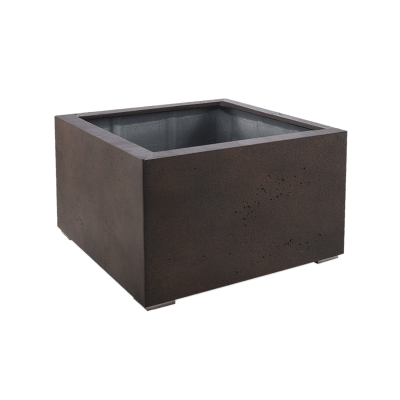 Кашпо Grigio Low Cube Rusty Iron-concrete