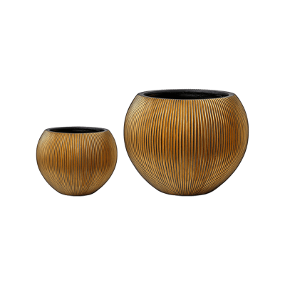 Кашпо Capi Nature Groove Vase Ball Black Gold (set of 2)