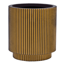 Capi Nature Groove Vase Cylinder Black Gold