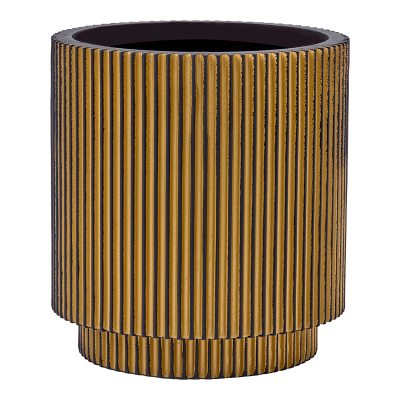 Кашпо Capi Nature Groove Vase Cylinder Black Gold