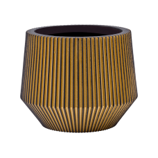 Capi Nature Groove Vase Cylinder Geo Black Gold