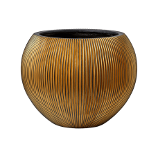 Capi Nature Groove Vase Ball Black Gold