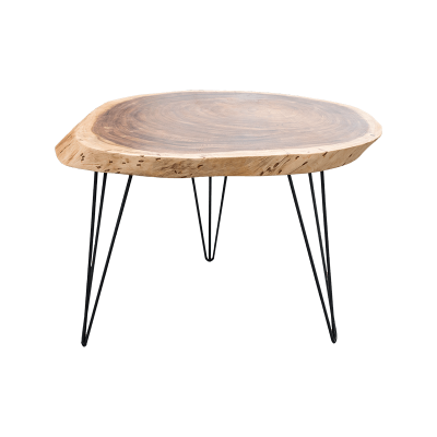 Meubilair Coffee table acacia wood, iron legs (100-110 cm)