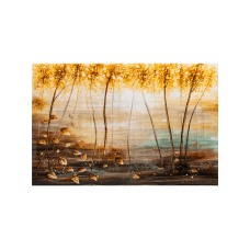 Wall Decoration on Gold Leaf - Autumn Forest Hand-painted on MDF (lacquer)