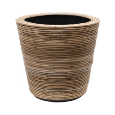 Drypot Rattan Stripe Round, grey