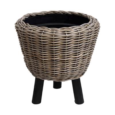 Кашпо Drypot Rattan Round With Black Feet