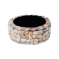 Oceana Pearl Table Planter Cylinder Brown