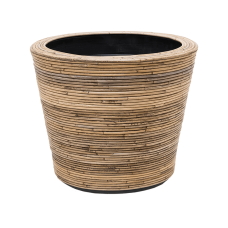 Drypot Rattan Stripe Round grey