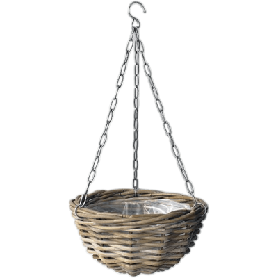 Кашпо Rattan Hanging Basket Antique Grey