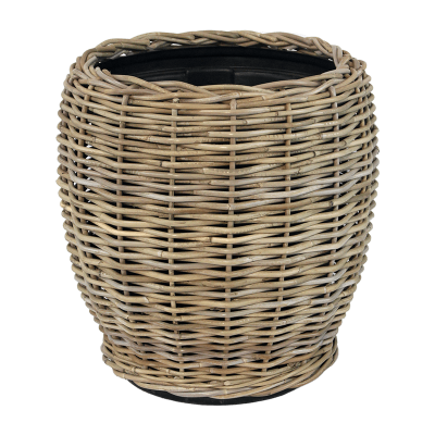 Кашпо Drypot Rattan Round grey