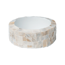 Oceana Pearl Table Planter Cylinder White
