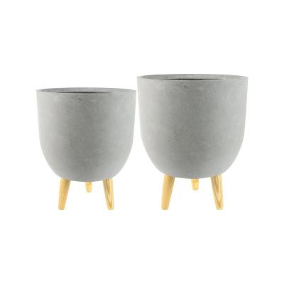 Кашпо керамическое Ruth Pot Light Grey (set of 2)