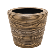 Drypot Rattan Stripe Round grey