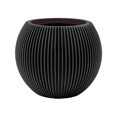 Кашпо пластиковое Capi Nature Groove Vase Ball Intense Black