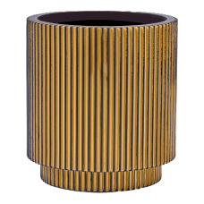 Capi Nature Groove Vase Cylinder Black Gold