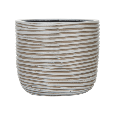 Кашпо пластиковое Capi Nature Rib Planter Ball Ivory