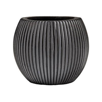 Кашпо пластиковое Capi Nature Groove Vase Ball Black