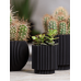 Кашпо пластиковое Capi Nature Groove Vase Cylinder Intense Black