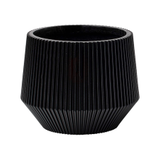 Capi Nature Groove Vase Cylinder Geo Intense Black