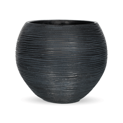 Кашпо пластиковое Capi Nature Rib Vase Ball Black