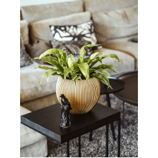 Capi Nature Groove Vase Ball Black Gold