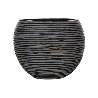 Кашпо пластиковое Capi Nature Rib Vase Ball Black